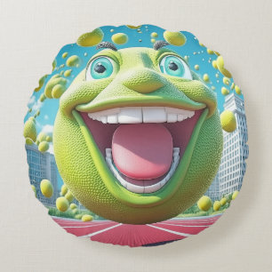 Tecknad Tennis Boll Round Pillow - Whimsisk Roligt Rund Kudde