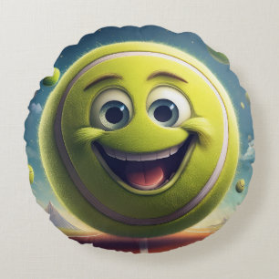 Tecknad Tennis Boll Round Pillow - Whimsisk Roligt Rund Kudde