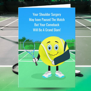 Tecknad tennisboll axelkirurgi gott snart kort