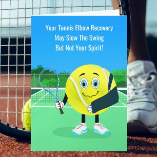 Tecknad Tennisboll Tennisarm Läk bra Kort