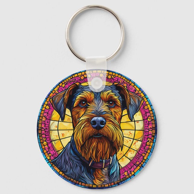 🐶 Tecknad Terrier Valp För Vardaglig Bärande 🐶 Nyckelring (Framsida)