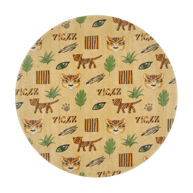 Tecknad Tiger: Cheerful Children's Mönster. (Framsidan)