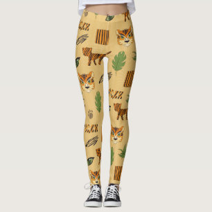 Tecknad Tiger: Cheerful Children's Mönster. Leggings