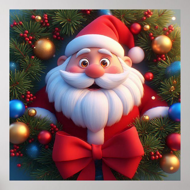 Tecknad tomte jul firande dekoration poster (Framsidan)