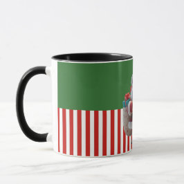 Tecknad tomte som vinkar glatt mugg