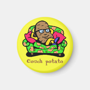 Tecknad Toon Couch Potato Magnet