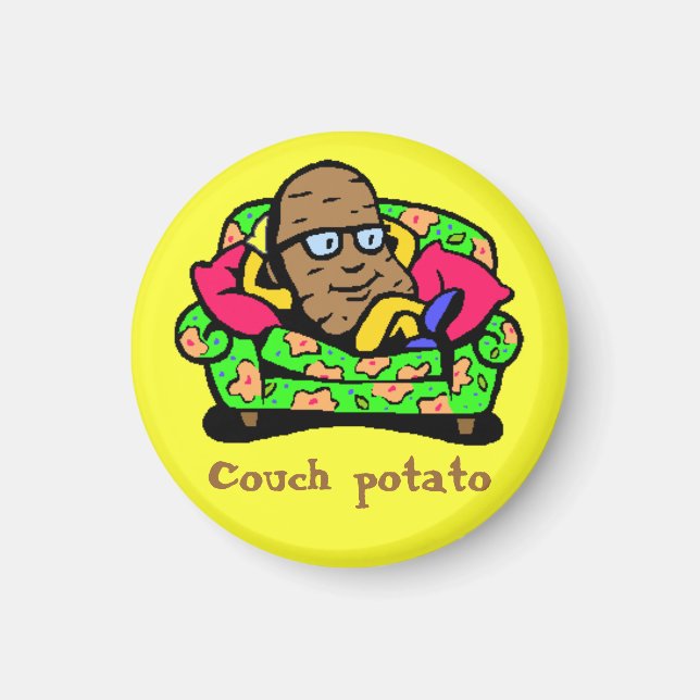 Tecknad Toon Couch Potato Magnet (Framsidan)