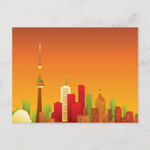Tecknad Toronto Vykort