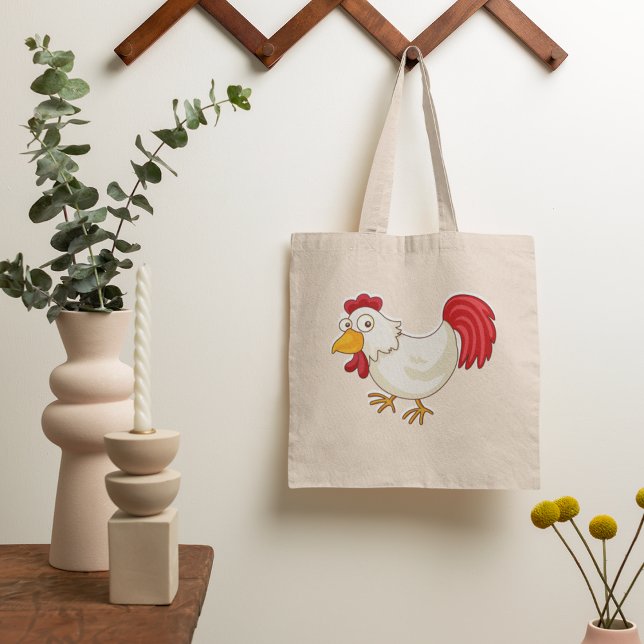 Tecknad Tote Bag med Kyckling Tygkasse (Skapare uppladdad)