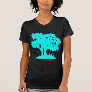 Tecknad Träd - cyan T Shirt