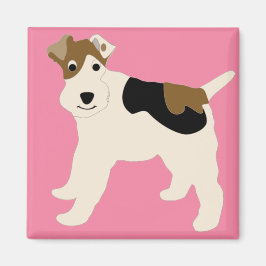 Tecknad Tråd Fox Terrier Magnet