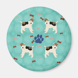 Tecknad Tråd Fox Terrier Magnet