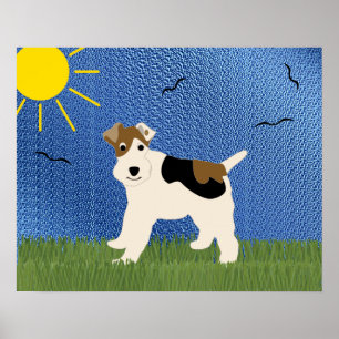 Tecknad Tråd Fox Terrier Poster