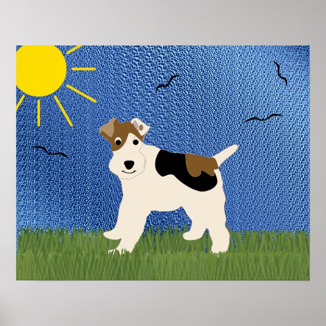 Tecknad Tråd Fox Terrier Poster (Framsidan)