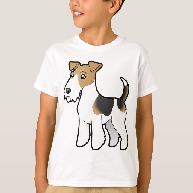 Tecknad Tråd Fox Terrier Tee (Framsida)