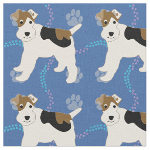 Tecknad Tråd Fox Terrier Tyg