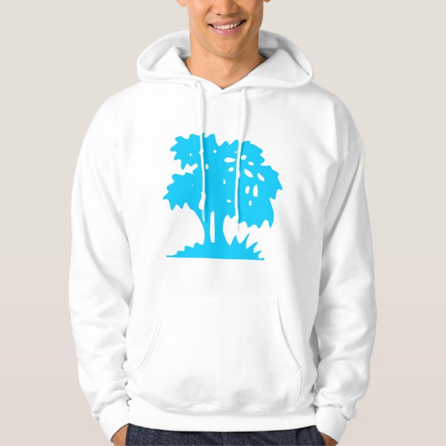 Tecknad Träd - Himlar Blue Sweatshirt (Framsida)