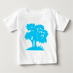Tecknad Träd - Himlar Blue Tee Shirt