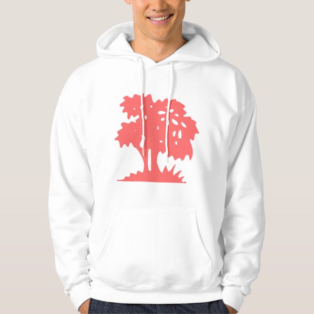 Tecknad Träd - Tropisk Rosa Hoodie (Framsida)