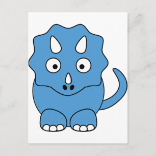 Tecknad Triceratops (blå) Vykort