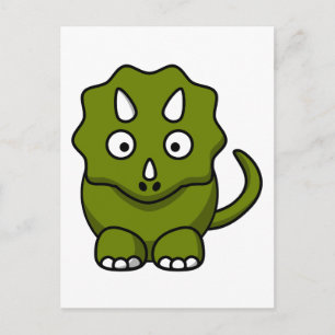 Tecknad triceratops vykort