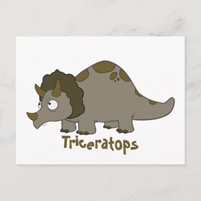 Tecknad Triceratops Vykort (Framsida)