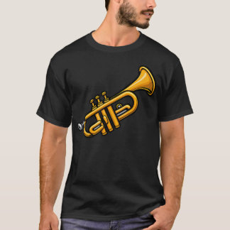 Tecknad trumpet musik instrument jazz t shirt