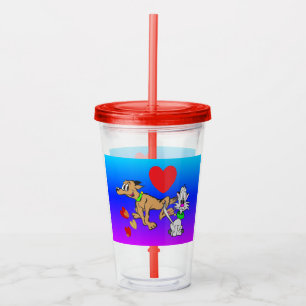 Tecknad Tumbler: Cute Hund och Cat Take Away Mugg