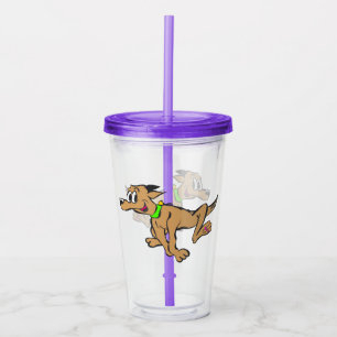 Tecknad Tumbler: Köra Lycklig Hund Take Away Mugg