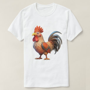 Tecknad Tupp T-Shirt Rolig Djur Grafisk Tee