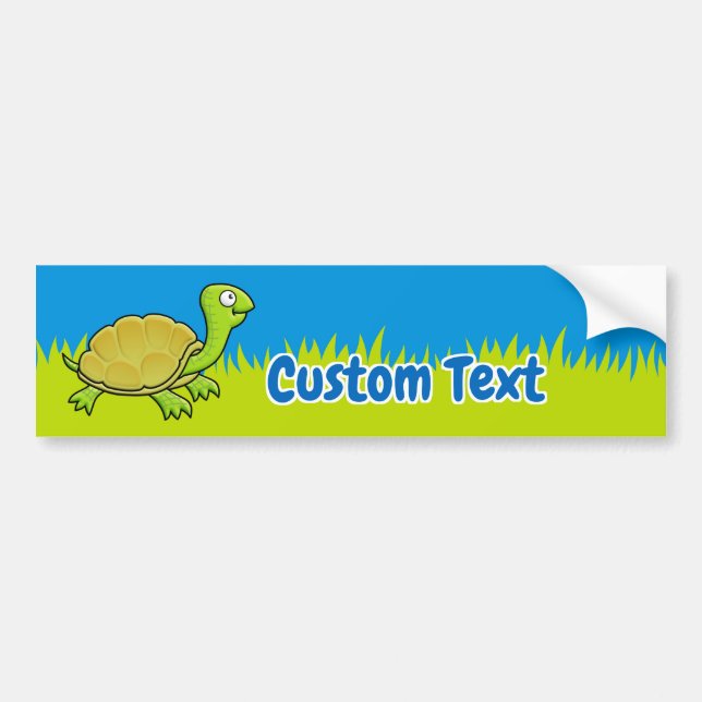 Tecknad Turtle Bumper Sticker Bildekal (Framsidan)