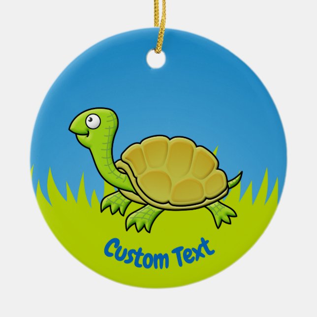 Tecknad Turtle Ceramic Ornament (Framsidan)