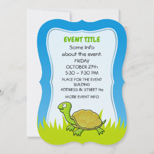 Tecknad Turtle Inbjudningar