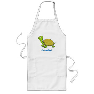Tecknad Turtle Long Apron Långt Förkläde