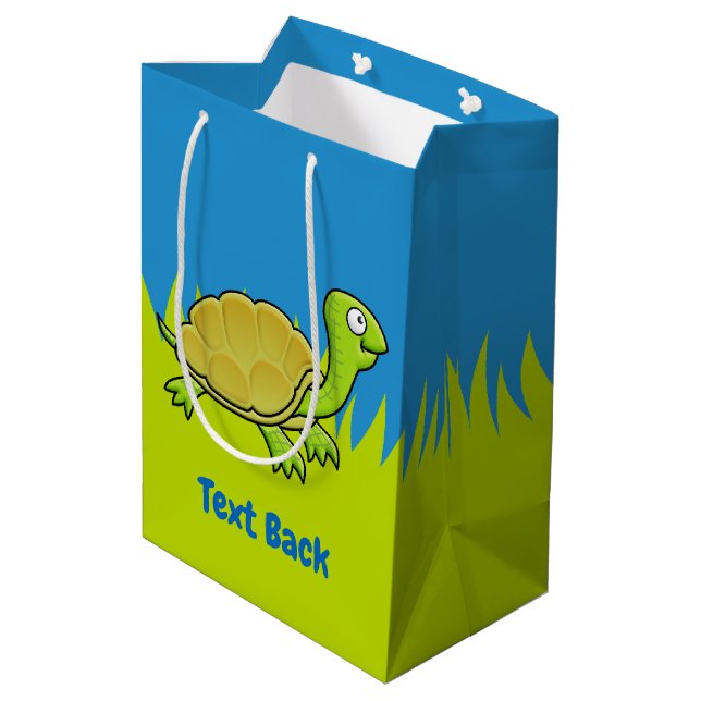 Tecknad Turtle Medium Gift Bag (Baksidan Vinklad)