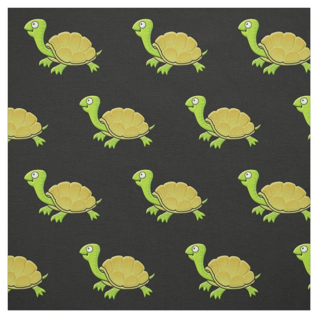 Tecknad Turtle Mönster Tyg (Provkarta)