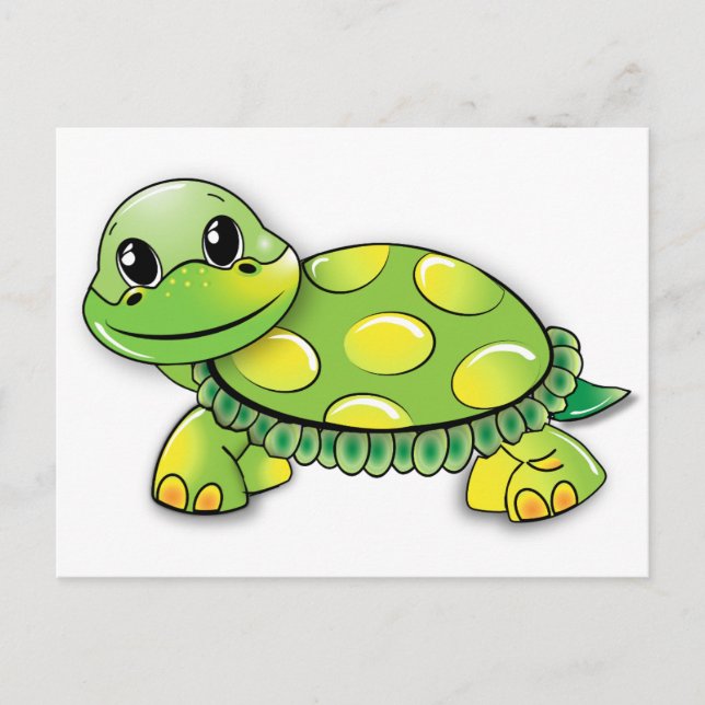TECKNAD TURTLE POSTCARD VYKORT (Framsida)