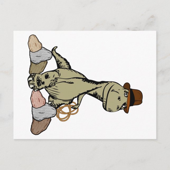 Tecknad Tyrannosaurus Dinosaur Explorer Vykort (Framsida)