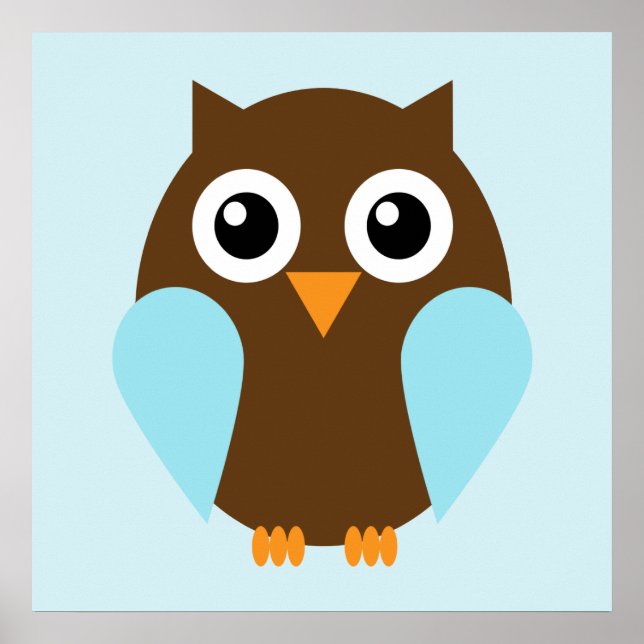 Tecknad Uggla Barns väggkonst (Framsidan)