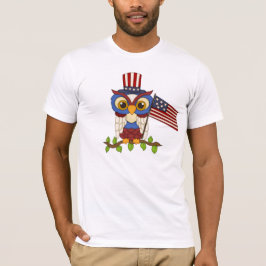 Tecknad Uggla Patriotic manar t-shirt