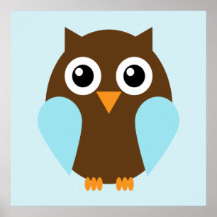 Tecknad Uggle Barn Väggkonst