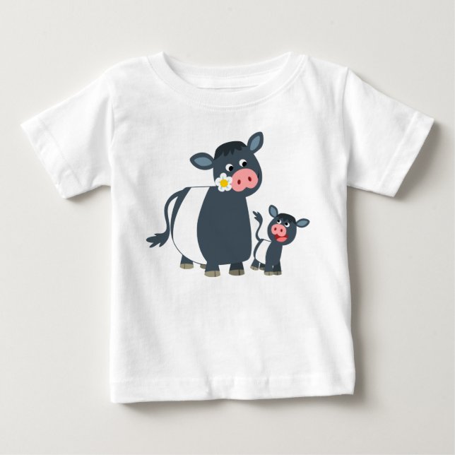 Tecknad under Galloway Cow & Calf Baby T-Shirt (Framsida)
