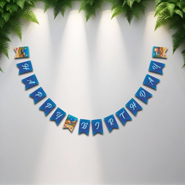 Tecknad under Party buntbanderoll för havsdjur Vimplar (Skapare uppladdad)