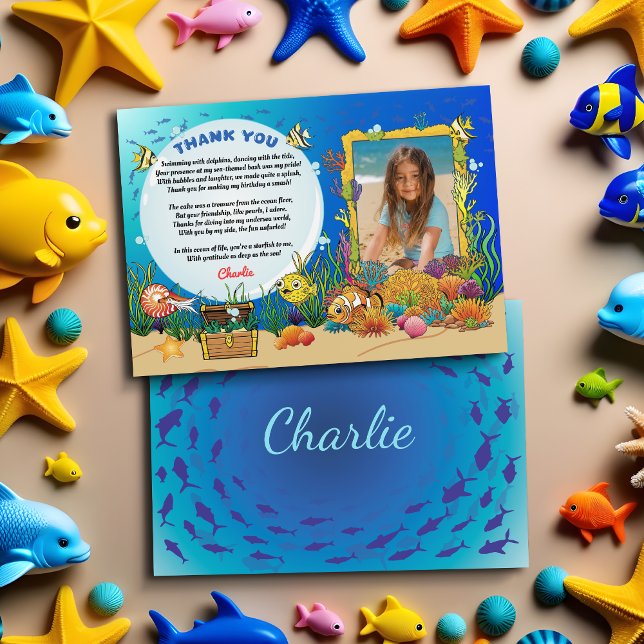 Tecknad under Sea Animals Kids - tack för ditt kor (Skapare uppladdad)