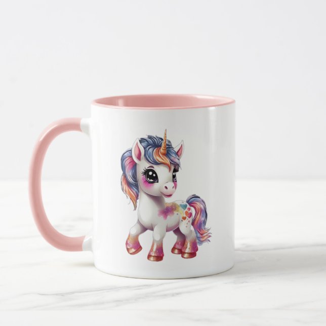 tecknad Unicorn Mugg (Vänster)