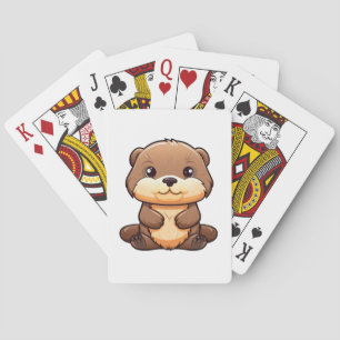 Tecknad utterillustration casinokort