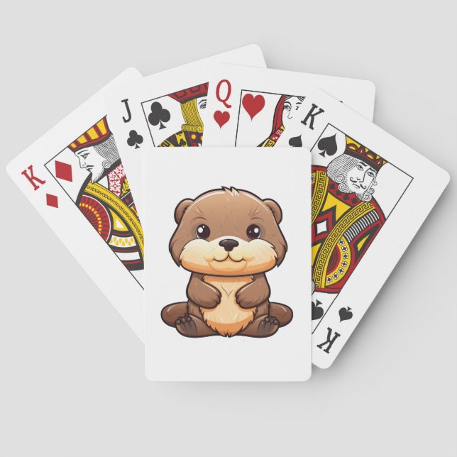 Tecknad utterillustration casinokort (Baksidan)