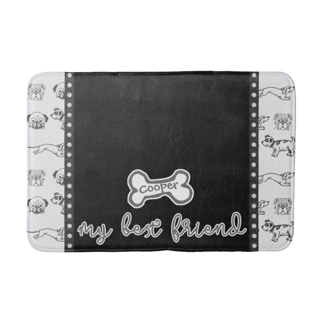 Tecknad Valper Pet Medium Bath Mat Badrumsmatta (Framsidan)