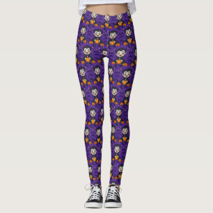 Tecknad Vampire Halloween - Pumpkins, Fladdermus Leggings