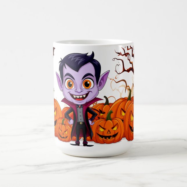 Tecknad vampyrbarn firar Halloween 🎃 Kaffemugg (Center)